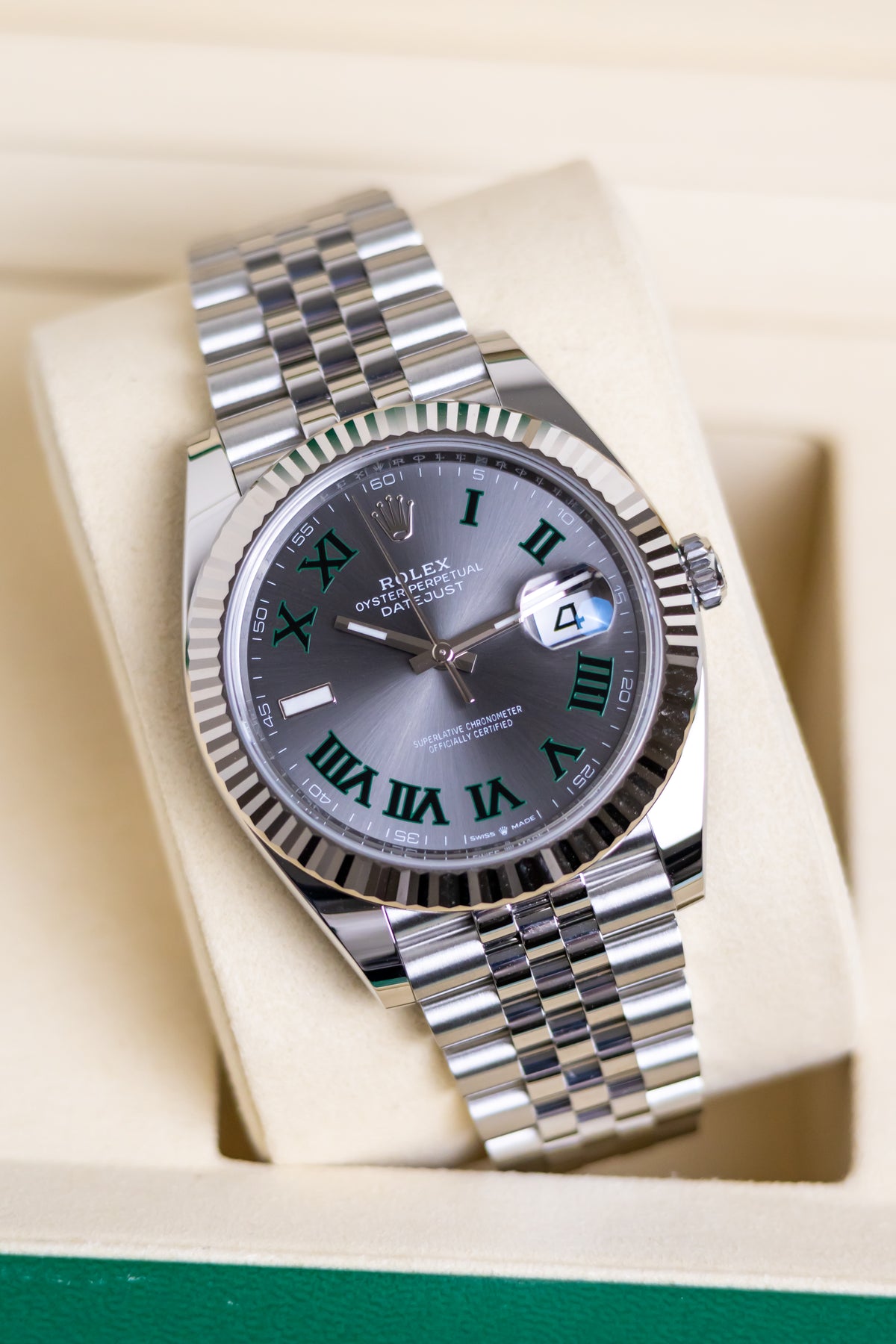 Rolex Datejust 41mm Wimbledon Fluted Jubilee Reference 126334