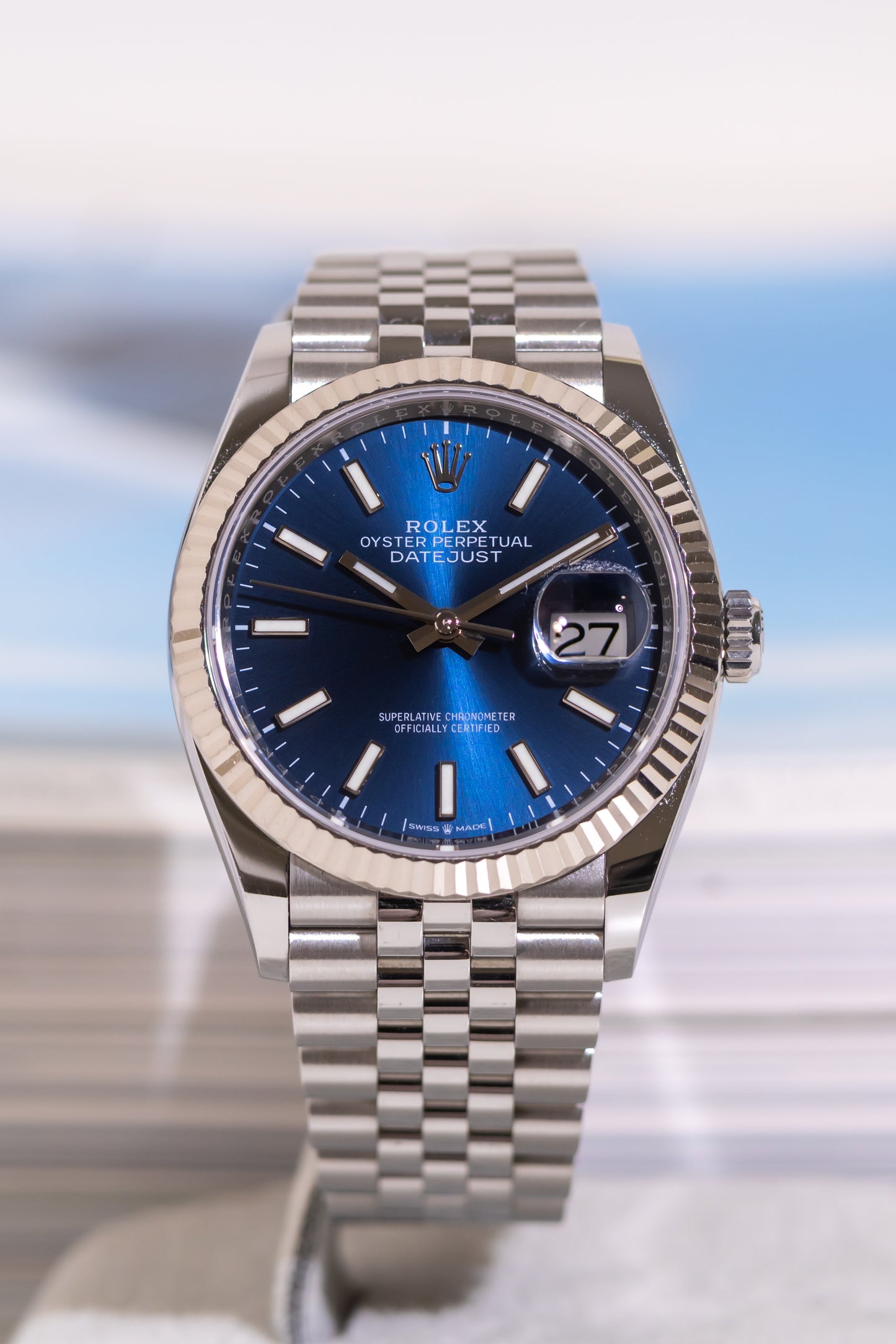 Rolex Datejust 36mm Blue dial Fluted Jubilee Reference 126234