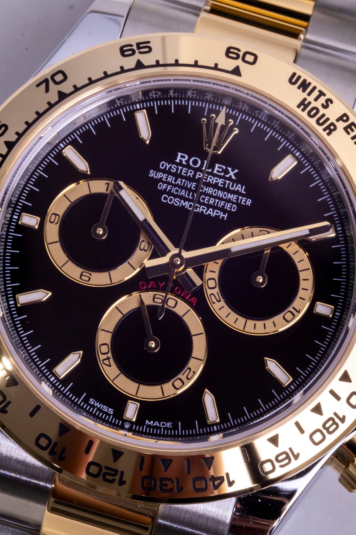 2024 Rolex Daytona Two tone Yellow Gold Black dial Reference 126503