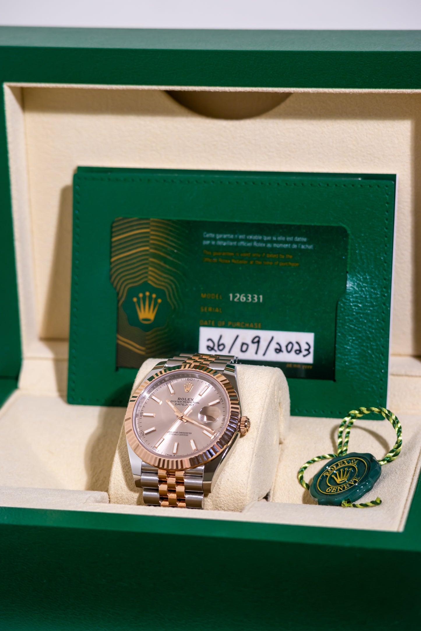 Rolex Datejust 41mm 2tones Sundust dial Fluted Jubilee Reference 126331