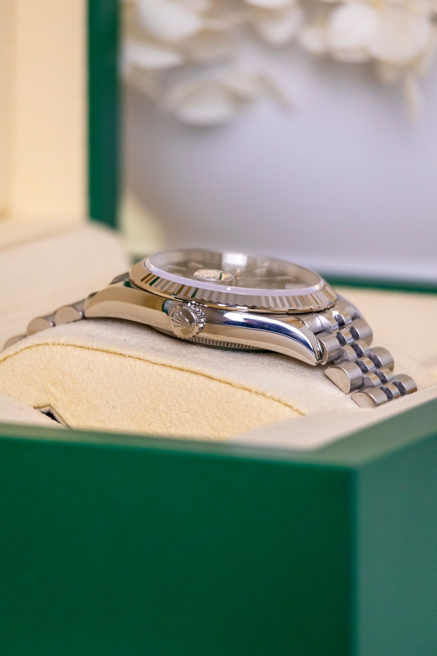 Rolex Datejust 36mm Discontinued Green Palm Motif dial Reference 126234