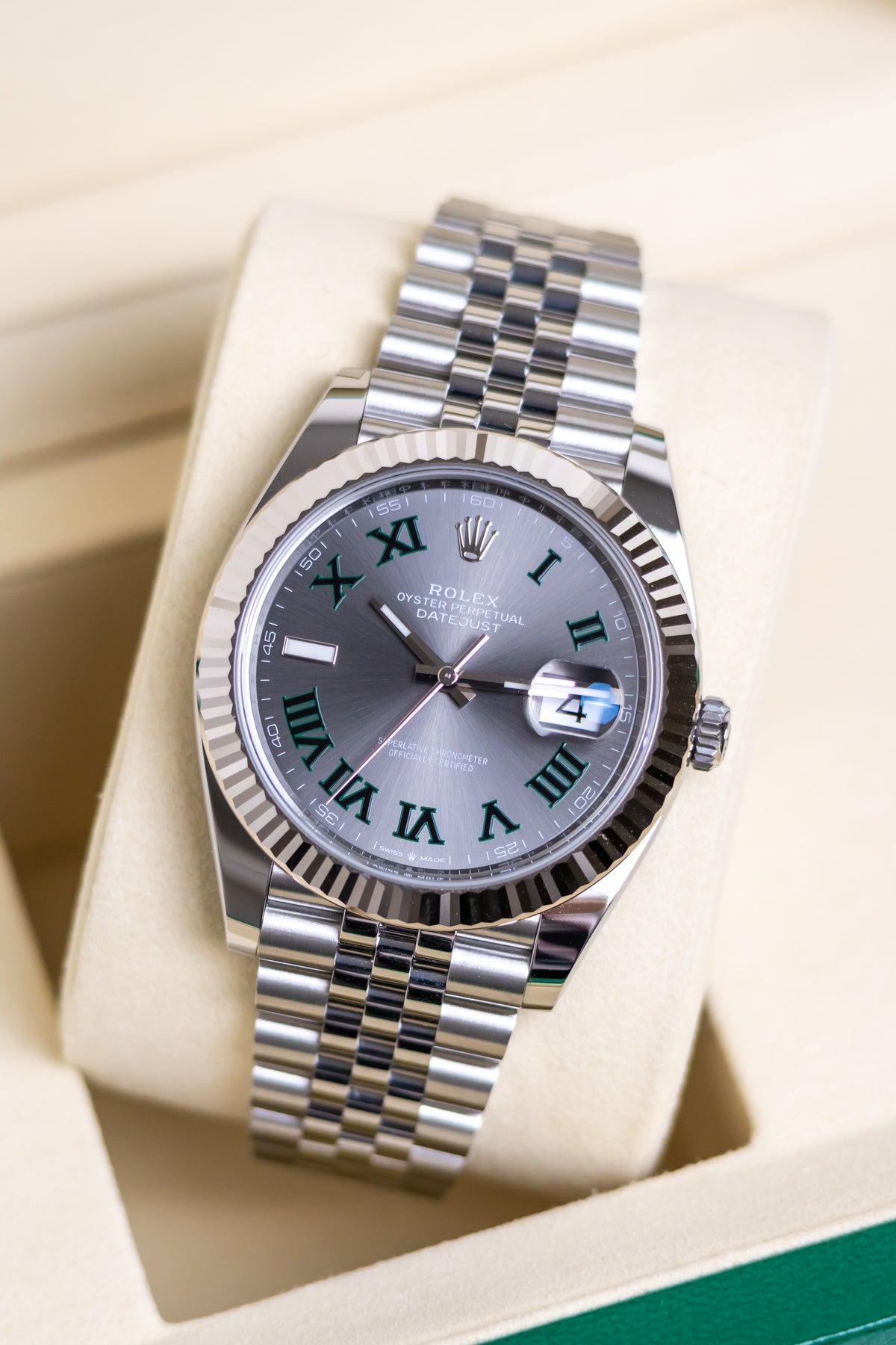 Rolex Datejust 41mm Wimbledon Fluted Jubilee Reference 126334