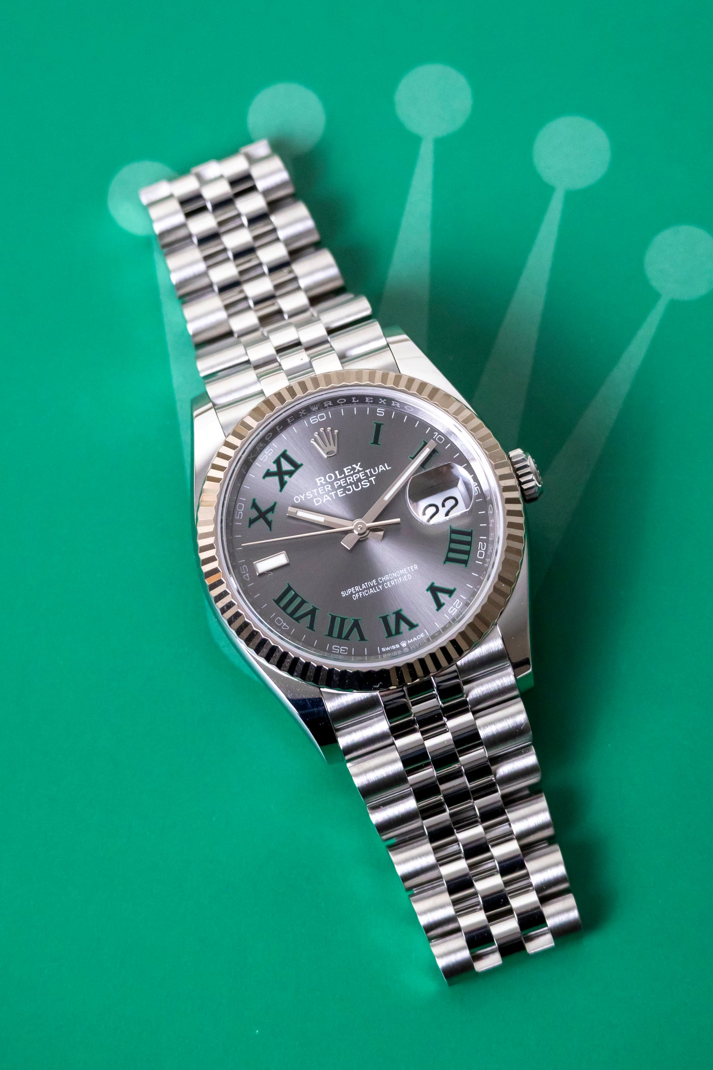 Rolex Datejust 36mm Wimbledon Fluted Jubilee Reference 126234