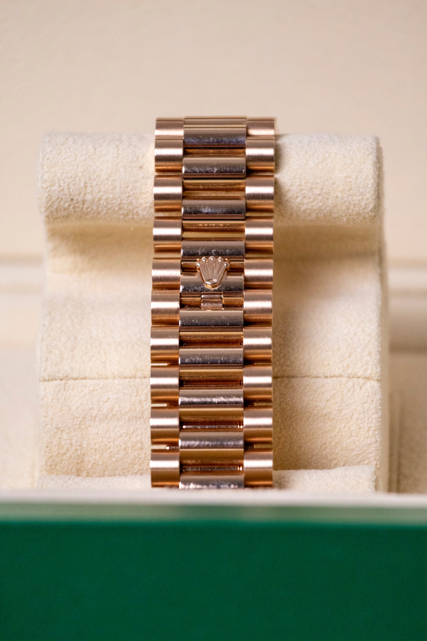 Rolex Day-Date 40mm Rose Gold Chocolate Baguette Diamond Reference 228235