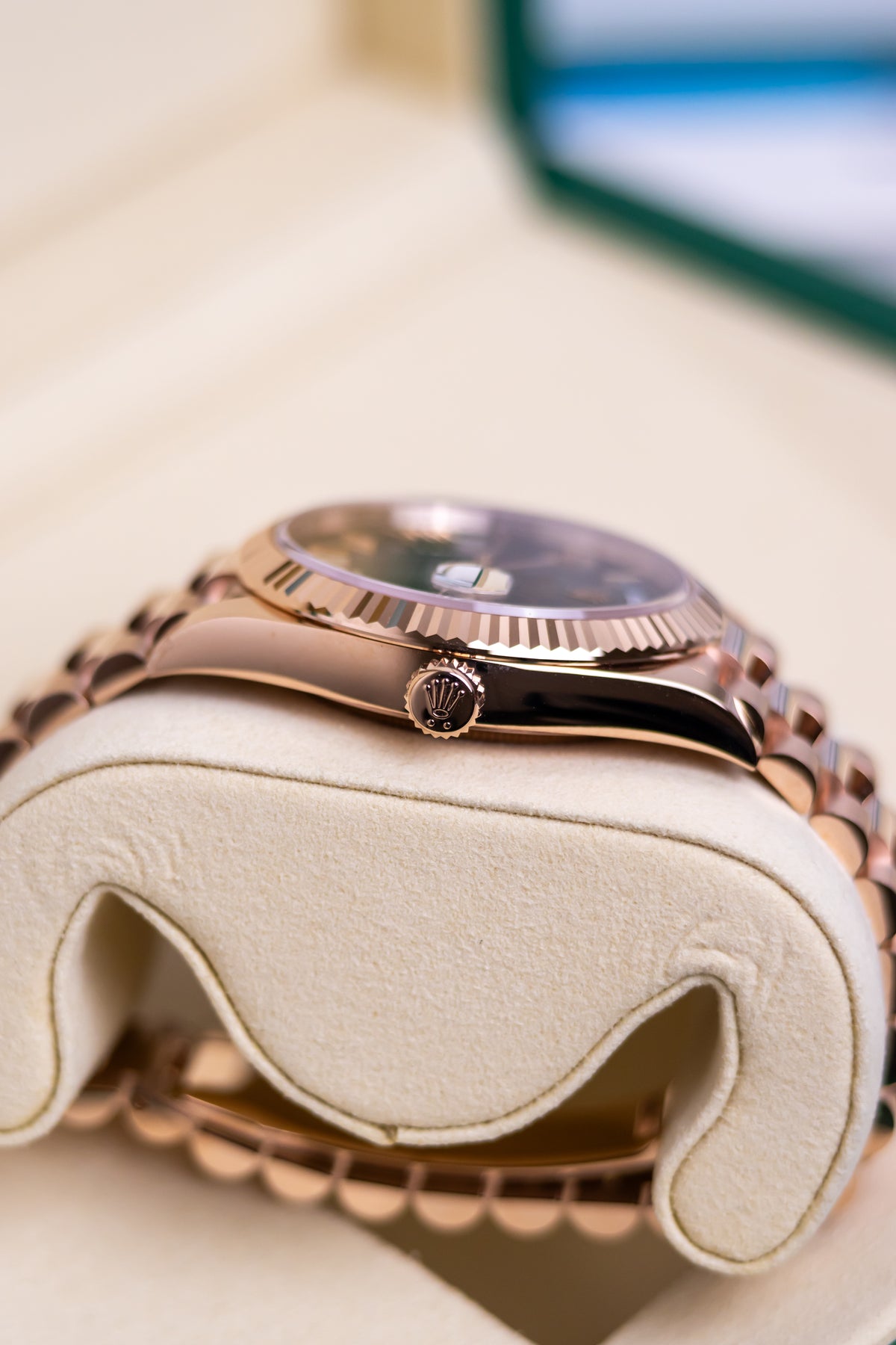 Rolex Day Date 40mm Rose Gold Olive Reference 228235