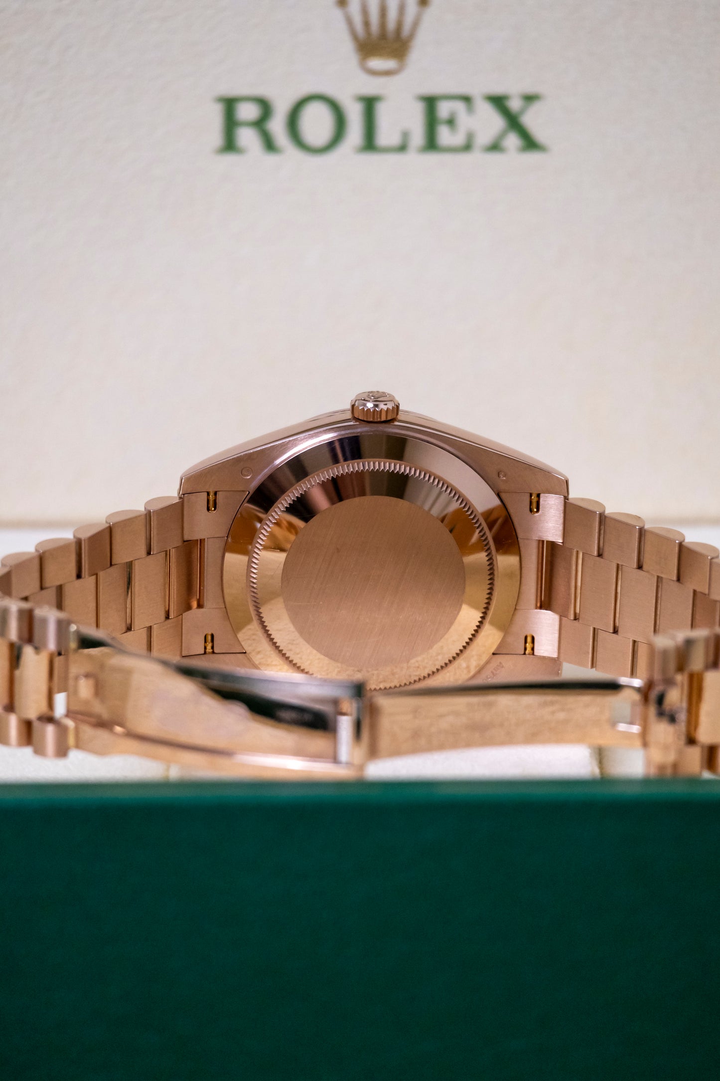 Rolex Day Date 40mm Rose Gold Olive Dial Reference 228235