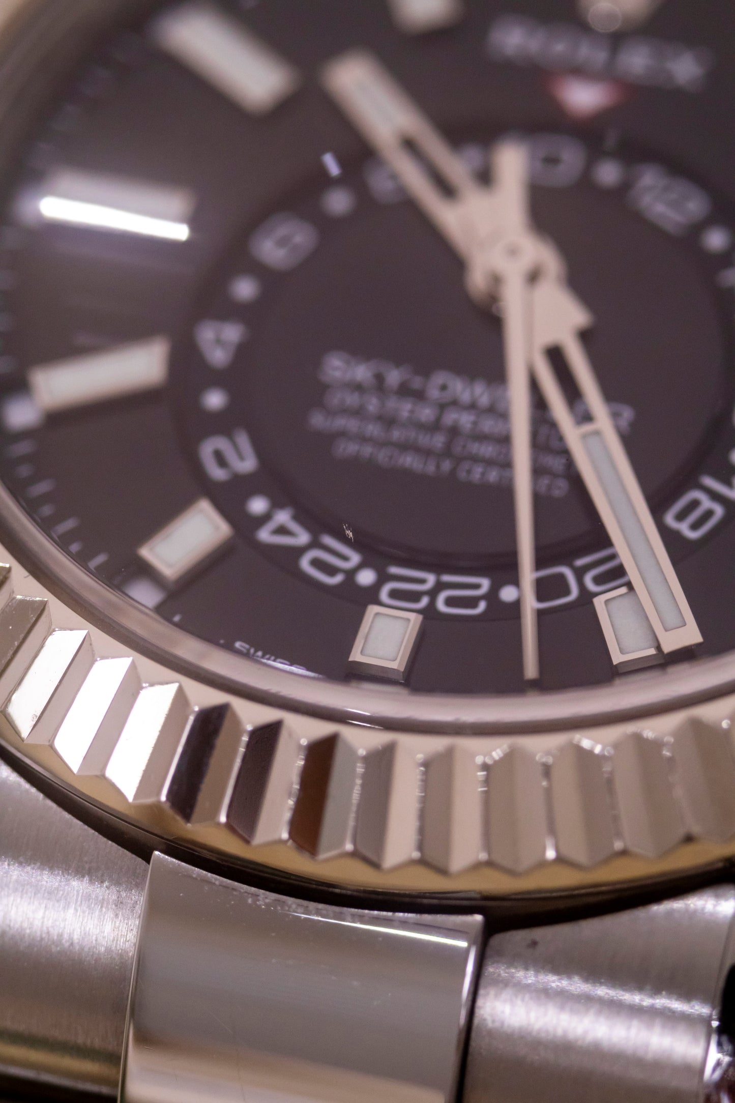 2021 Rolex Sky-Dweller Black dial Fluted Oyster Bracelet Reference 326934