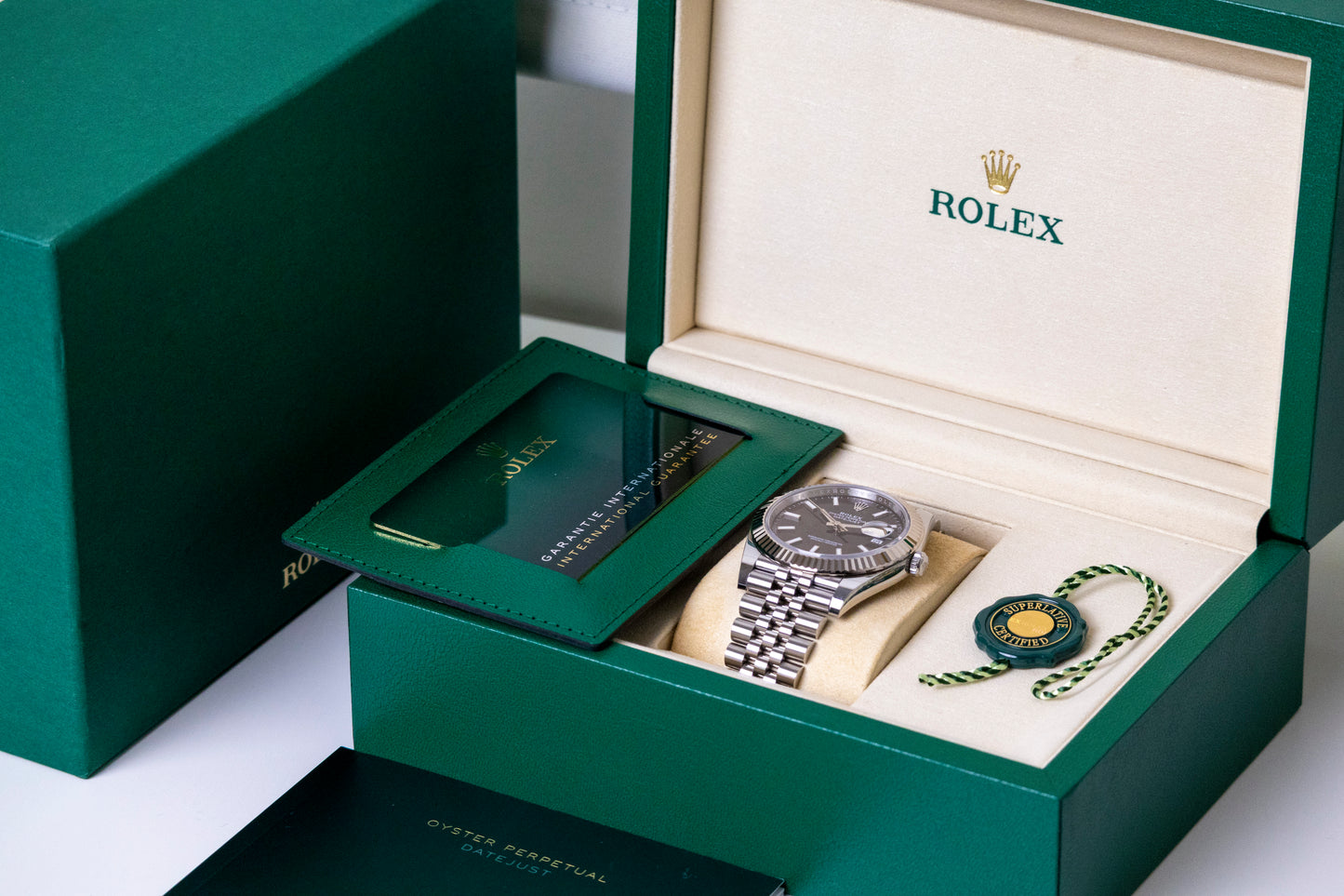 Rolex Datejust 41mm Black dial Fluted Jubilee Reference 126334