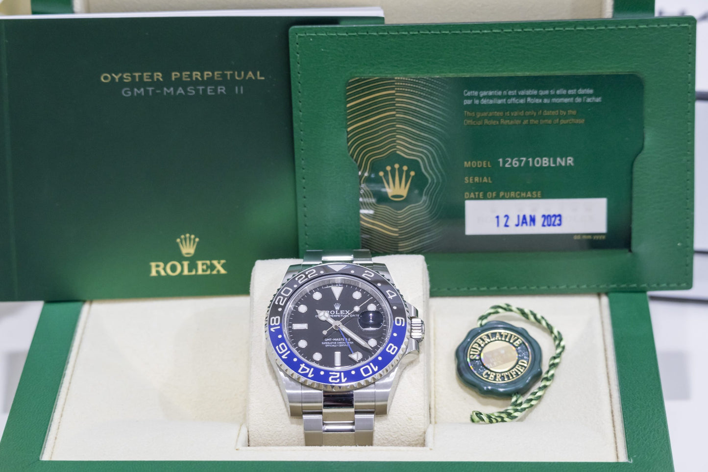 2023 Rolex GMT Master II “Batman” Reference 126710BLNR