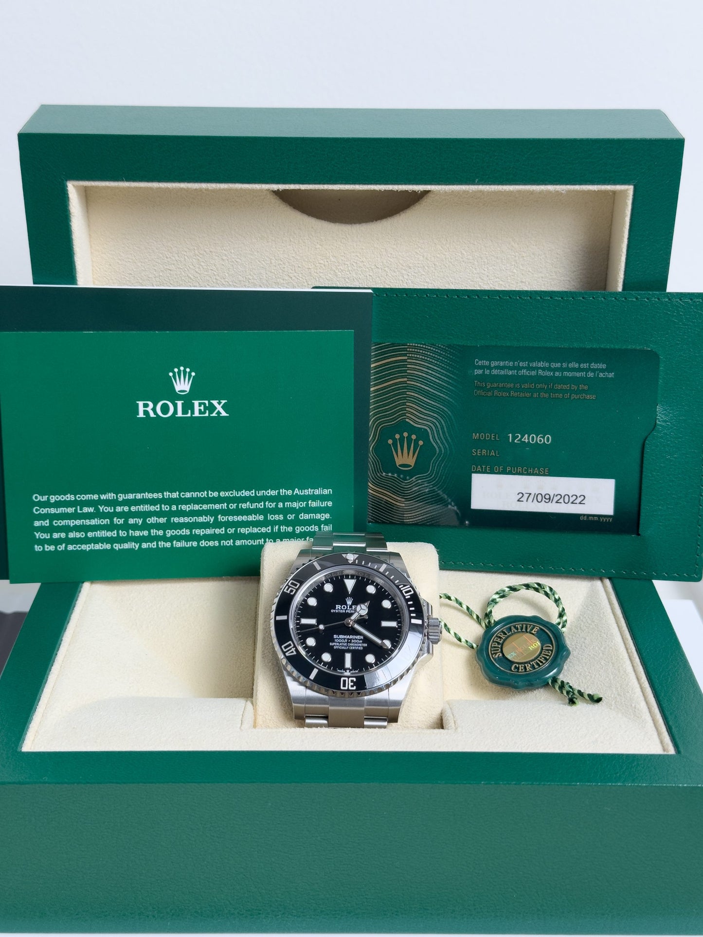 2022 Rolex Submariner No Date 41mm Reference 124060