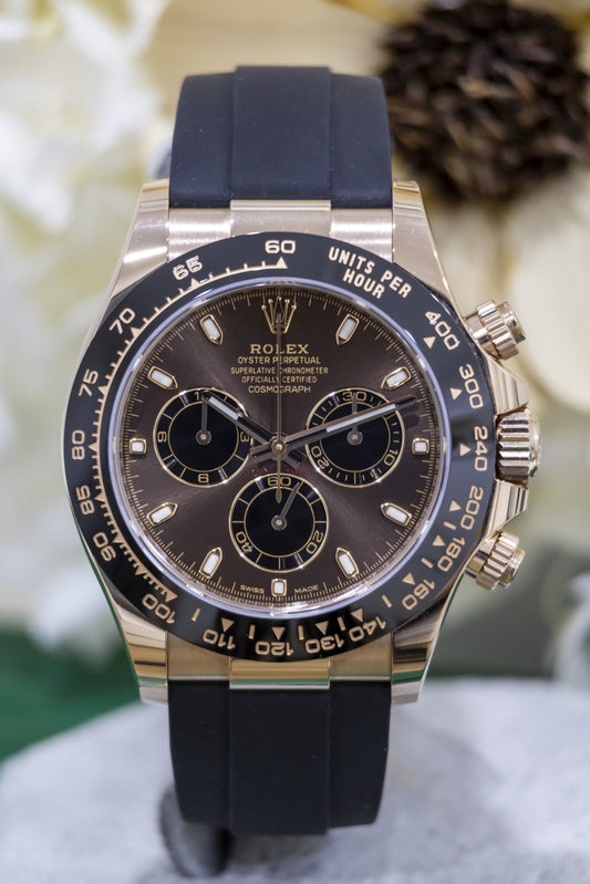 Rolex Daytona 18K Rose gold Chocolate dial Oysterflex Reference 116515LN