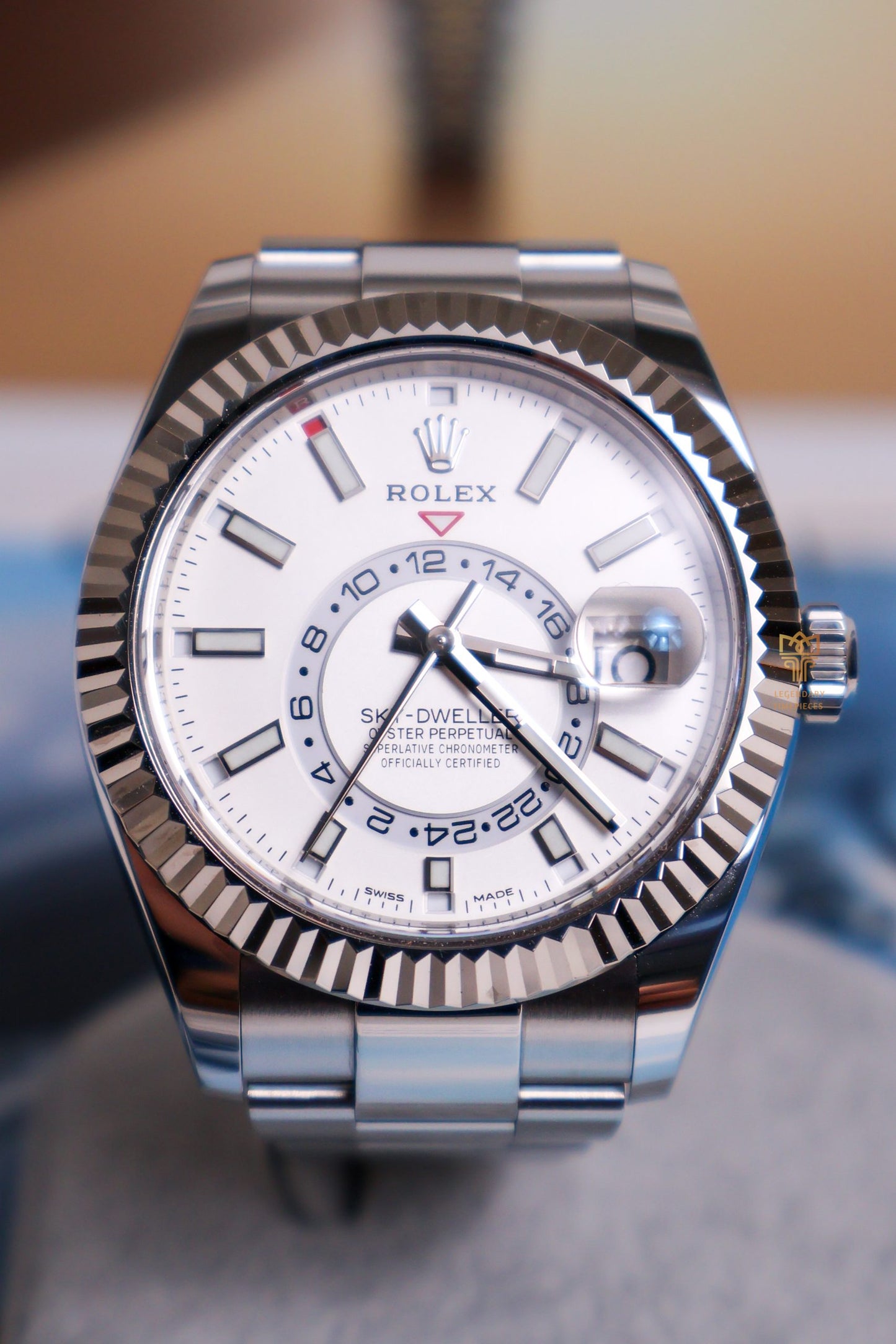 2020 Rolex Sky-Dweller White dial Fluted Oyster Bracelet Reference 326934