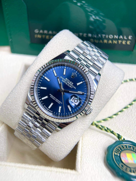 2023 Rolex Datejust 36mm Blue dial Fluted Jubilee Reference 126234