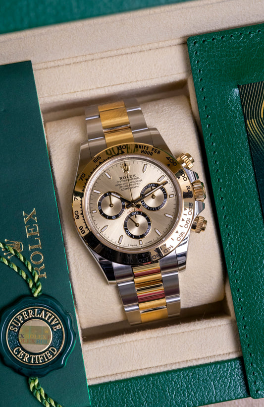 2023 Rolex Daytona Two Tone YG Champagne dial Reference 126503